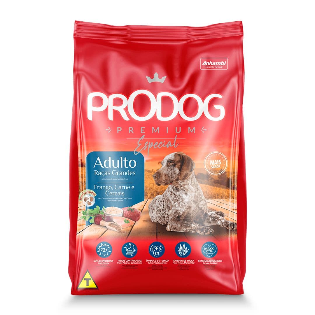 Prodog Premium Especial Adultos Raças Grandes - Frango, Carne e Cereais